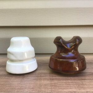 (2) Vintage Ceramic Insulators in EUC, 60’s/ 70’s (Cannot Bundle w/ Heavy)